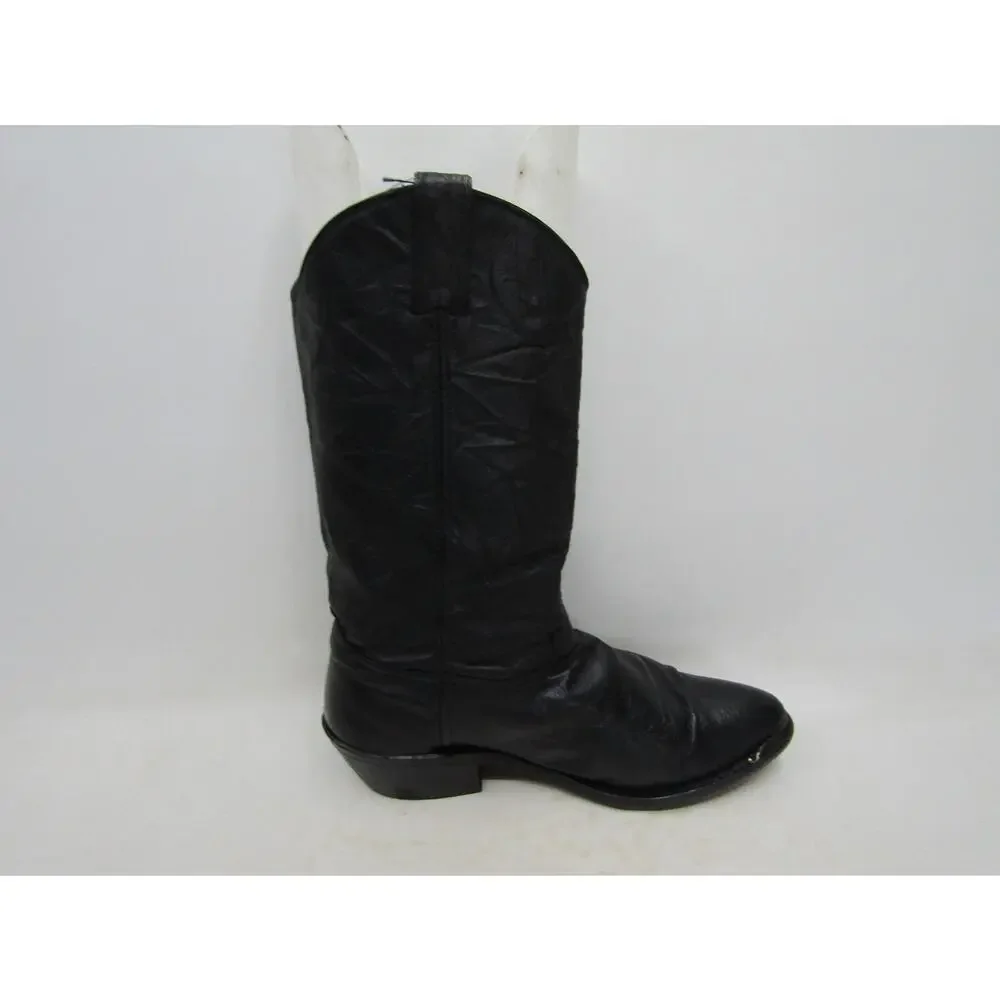 Unbranded Mens Size 8 D Black Leather Western Cowboy Boots